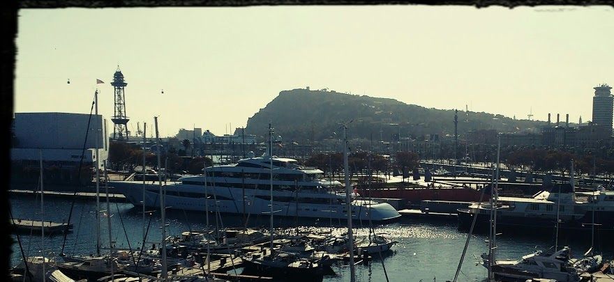 The port of Barcelona, Montjuïc in the distance