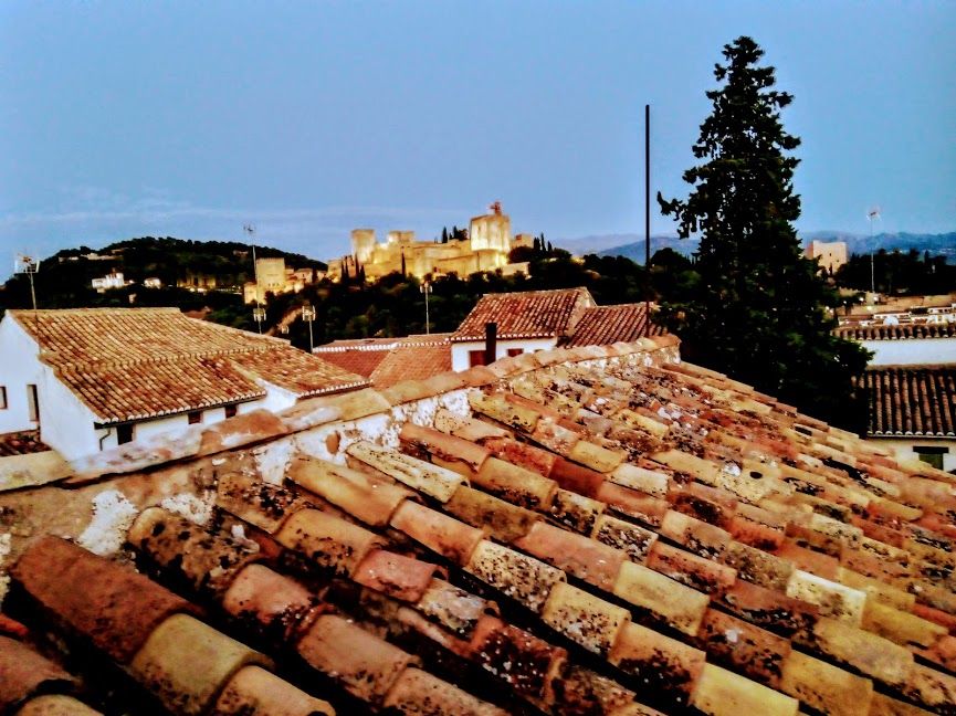 The Alhambra, seen from the roof of the Opriando hostel, in Granada
